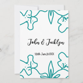 Invitación Turquoise blue wedding couple name date flstylish