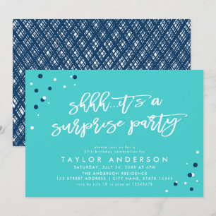 Invitación Turquoise Confetti es un cumpleaños Fiesta sorpres