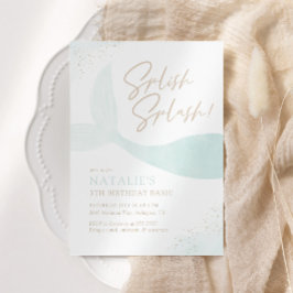 Invitación Turquoise Mermaid Chica Partido de Cumpleaños