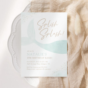 Invitación Turquoise Mermaid Chica Partido de Cumpleaños