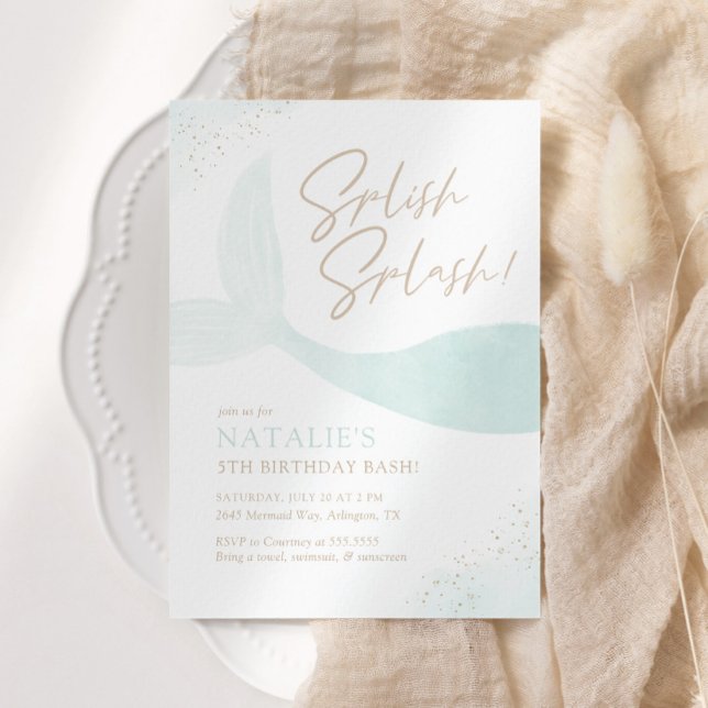 Invitación Turquoise Mermaid Chica Partido de Cumpleaños (Subido por el creador)