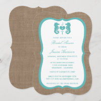 Turquoise Monogram Seahorse Beach Bridal Shower