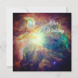 Invitación Turquoise Orion Nebula Espacio Foto Boda cósmico