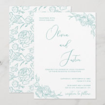 Turquoise Peony Elegance Boda