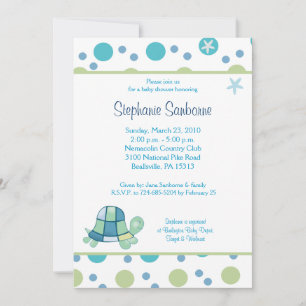 Invitación Turtle Bay 5x7 Baby Shower de moda Mod Dot