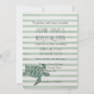 Invitación Turtle Sea Watercolor Strips Boda
