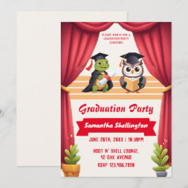 Invitación "Turtley Sabio: Una Owl-stravaganza de Graduación!