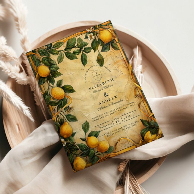 Invitación Tuscan Citrus Floral Wedding (Subido por el creador)