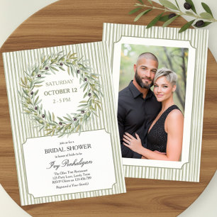 Invitación Tuscan Olive Verde Raya Bridal Shower