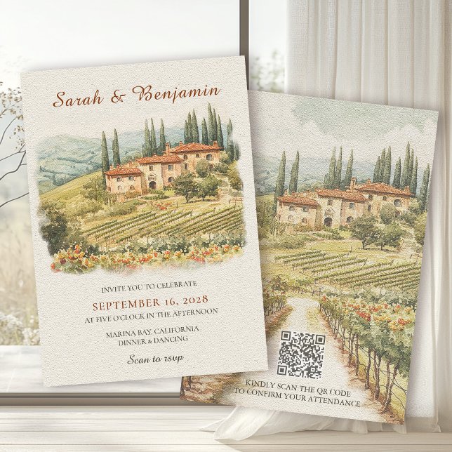 Invitación Tuscan Vineyard Destination Wedding Suite (Subido por el creador)