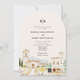 Invitación Tuscany Italy Arched Destination Wedding