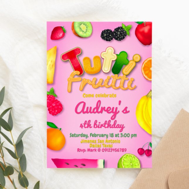 Invitación Tutti Fruitti - Fiesta de cumpleaños de las frutas (Subido por el creador)