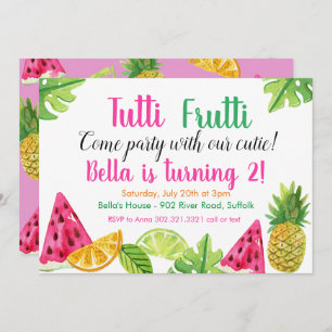 Invitación Tutti Frutti - Fiesta de cumpleaños de fruta