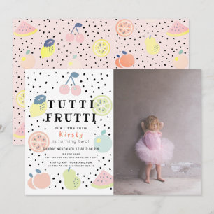 Invitación Tutti Frutti Pastel Fruit 2º cumpleaños de foto