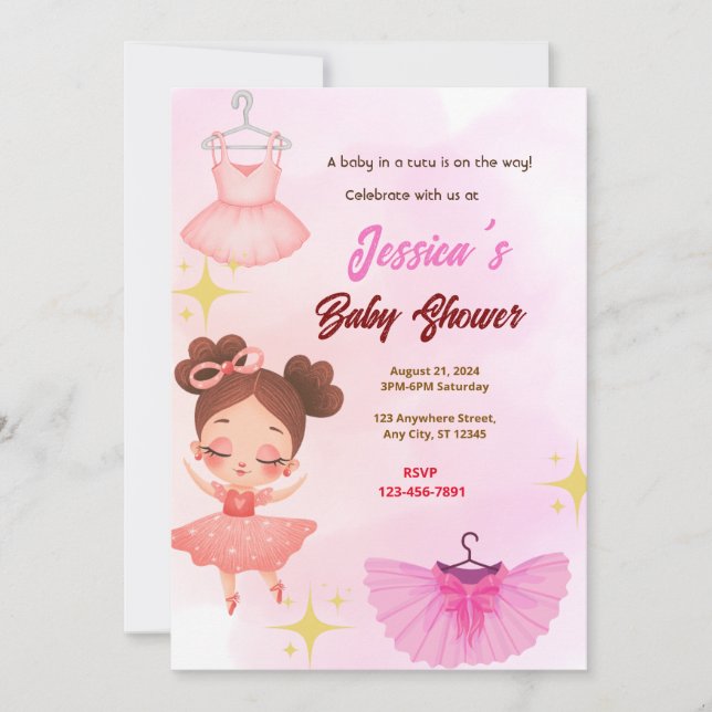 Invitación Tutu Baby Shower (Anverso)