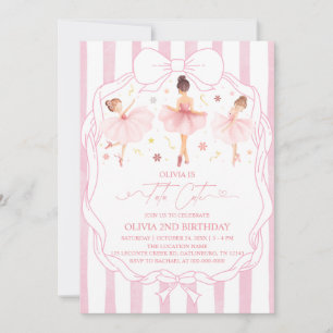 Invitación Tutu Ballarinas Rosadas Coquetas Cumpleaños 