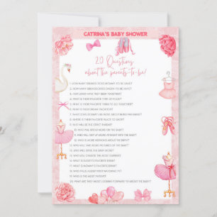Invitación Tutu Ballerina Baby Shower - Nombre editable, 5x7