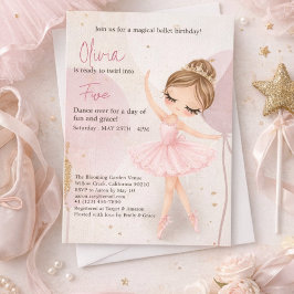 Invitación Tutu Ballerina Ballet Dancer Girl Birthday 