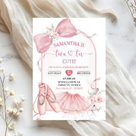 Invitación Tutu Cute Ballerina Pink Coquette Second Birthday