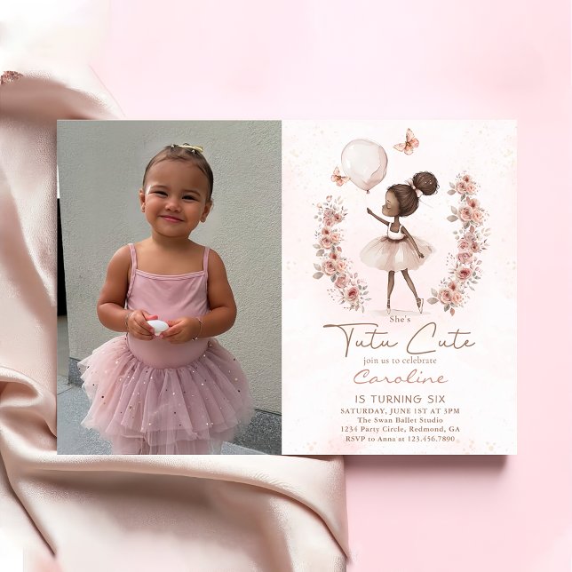 Invitación Tutu Cute Ballet Ballerina Ballet Fotos de cumplea (Subido por el creador)