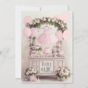 Invitación Tutu Cute Ballet Ballet Pink Ballerina Tema para C