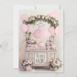 Invitación Tutu Cute Ballet Pink Ballerina Theme for Girls