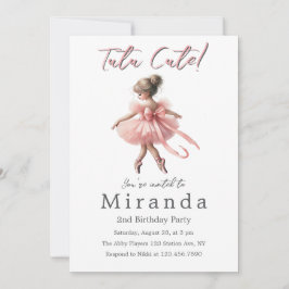 Invitación Tutu Cute | Fiesta de cumpleaños de Ballerina enca