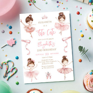 Invitación Tutu de bailarina lindo rosa cumpleaños niña balle
