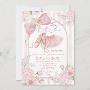 Invitación Tutu de bailarina rosa sonrojado Coquette Baby Sho
