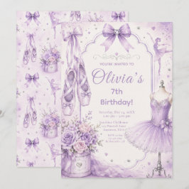 Invitación Tutu de ballet de lavanda para fiesta