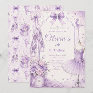 Invitación Tutu de ballet de lavanda para fiesta
