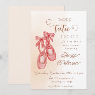 Invitación Tutu emocionó Fiesta de bebé Bailarina