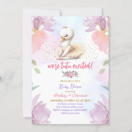 Invitación Tutu excitado bebé niña ducha