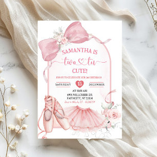 Invitación Tutu Lindo Cumpleaños Bailarina Rosa Coqueta Segun
