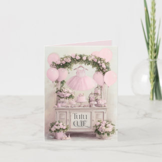 Invitación Tutu Lindo Tema de Bailarina Rosa para Niñas