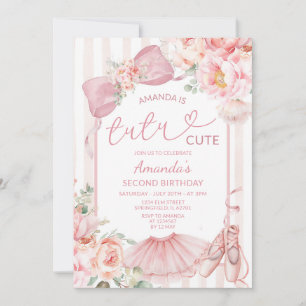 Invitación Tutu Rosa Bailarina de Ballet Lindo Arco Niña Cump