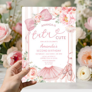 Invitación Tutu Rosa Bailarina de Ballet Lindo Arco Niña Cump