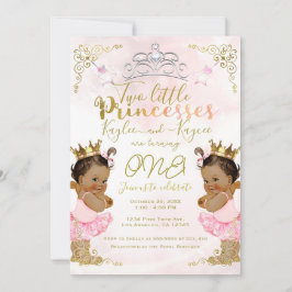 Invitación Tutu y Corona de Princesa Rosa para Cumpleaños de