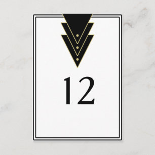 Invitación Tuxedo Art Deco Número de tabla