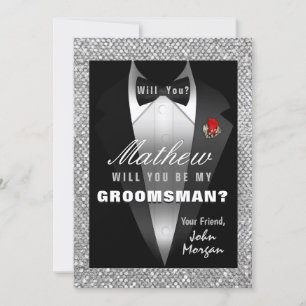 Invitación Tuxedo Be My Groomsman