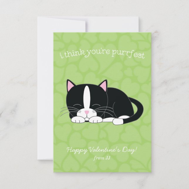 Invitación Tuxedo Cat Valentines (Anverso)