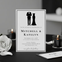 Tuxedo & Dress Minimal Border White Wedding
