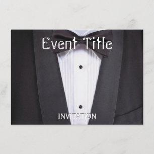 Invitación Tuxedo fiesta negro formal