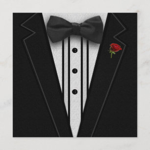 Invitación Tuxedo negro con bastón negro