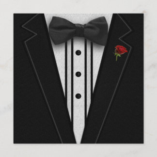 Invitación Tuxedo negro con bastón negro