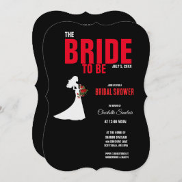 Invitación Tuxedo Suit & Bride Silhouette Bridal Shower