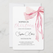 Tween Pink Bow Cumpleaños 13 | Coquette 13º nacimi