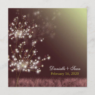 Invitación Twilight Dandelion Otumn Garden Wedding