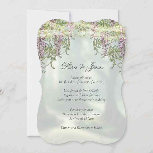 Invitación Twilight Wisteria Woodland Fairytale Boda (Anverso)