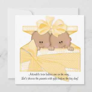 Invitación TWIN Baby Shower invita a los afroamericanos